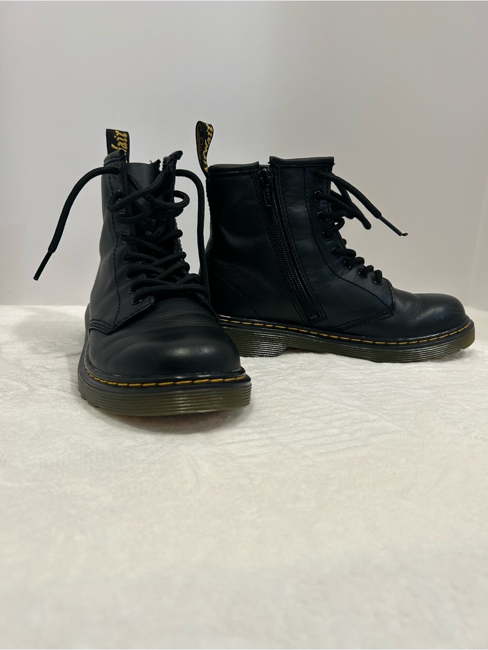 Dr. Martens 1460 J Softy T Black Leather Boots Kids US 3 EU 34